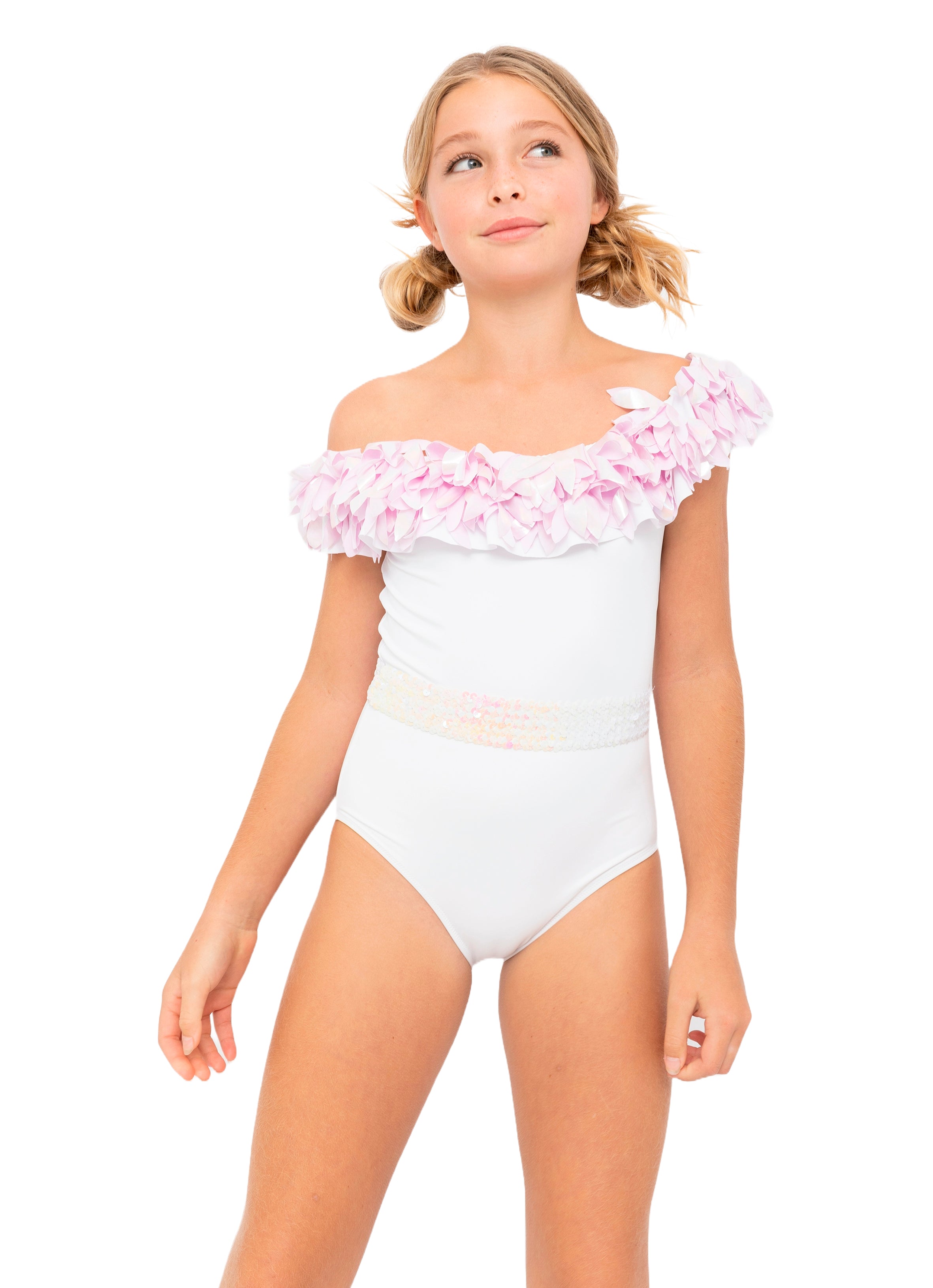 Girls white hot sale swimsuit