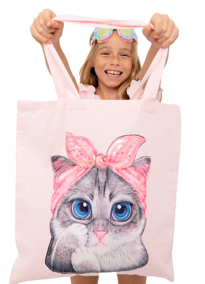 beach bag with cat for girls