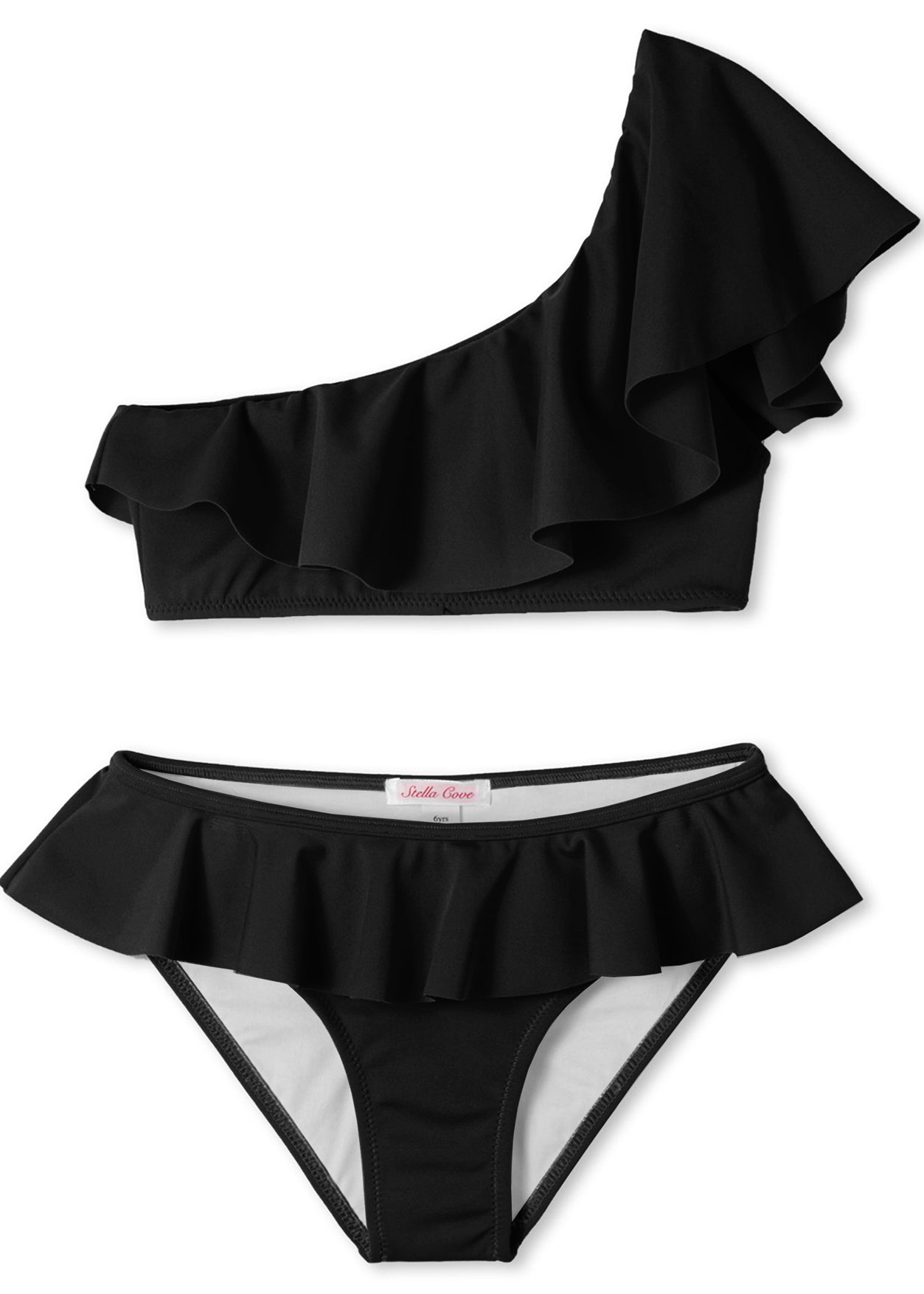 black ruffle bikini for tween girls