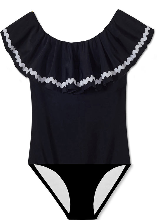 classic black swimsuit for girls