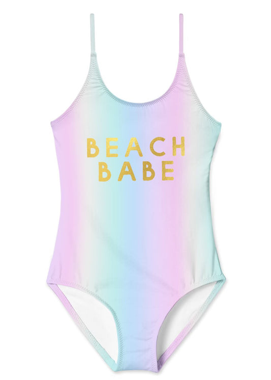 cool rainbow bathing suit for girl