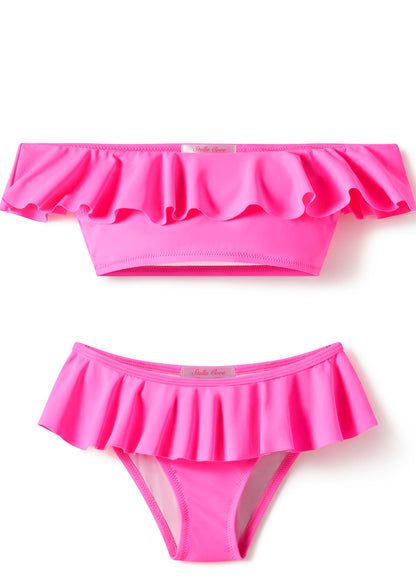 Neon Pink Ruffle Bikini