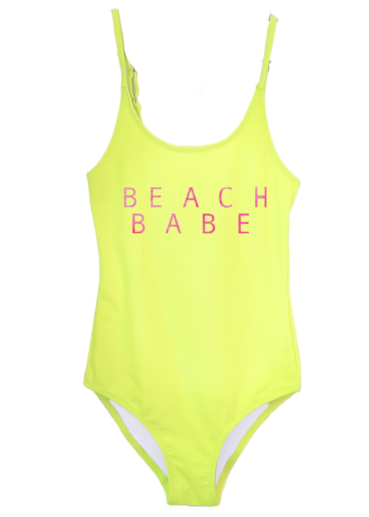 cute neon yellow swimsuit for girls