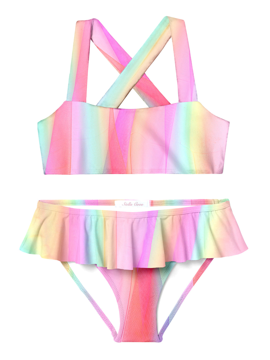 Happy Rainbow Bandeau Bikini – Stella Cove