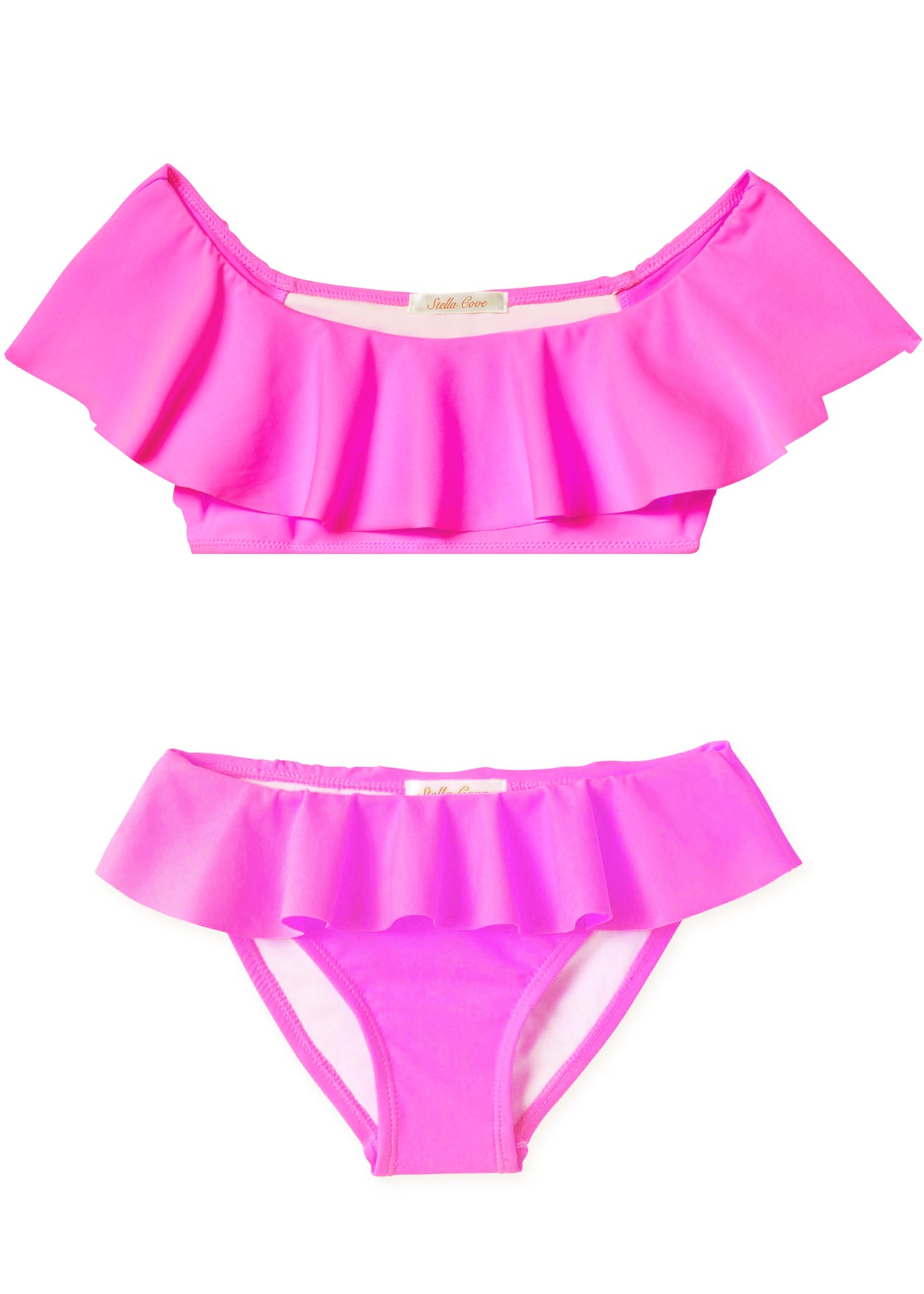 hot pink ruffle bikini for girl