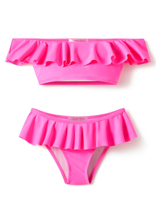 Neon Pink Ruffle Bikini