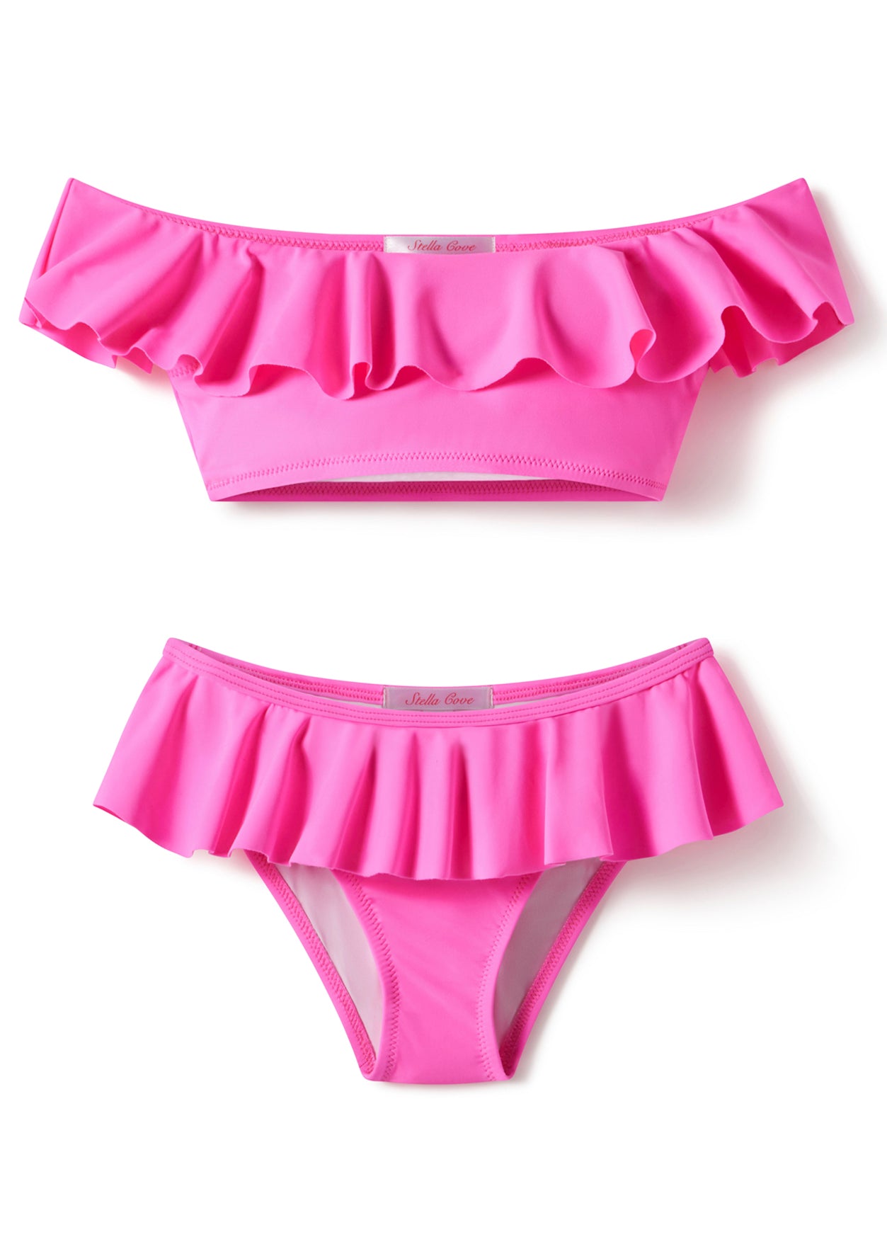 Neon Pink Ruffle Bikini