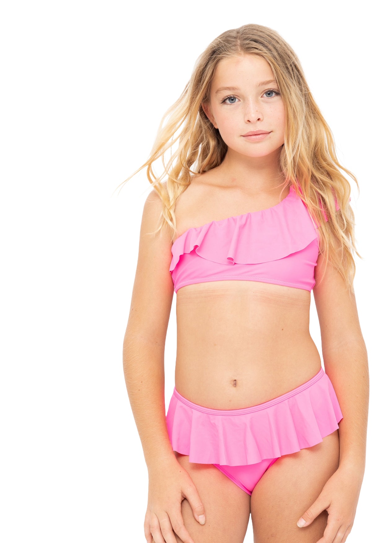 Little girl in pink on sale bikini