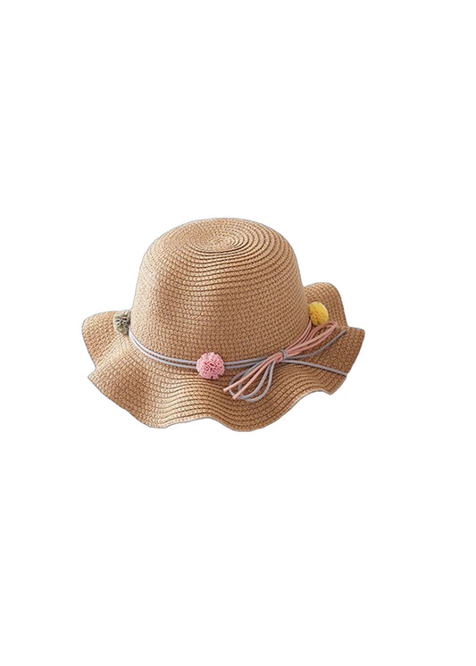 pom pom beach hat for girls