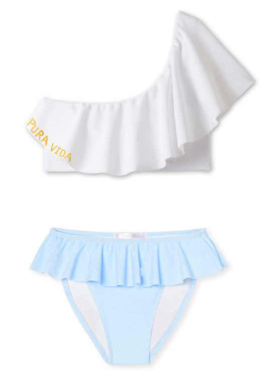 Pura Vida White & Blue Bikini