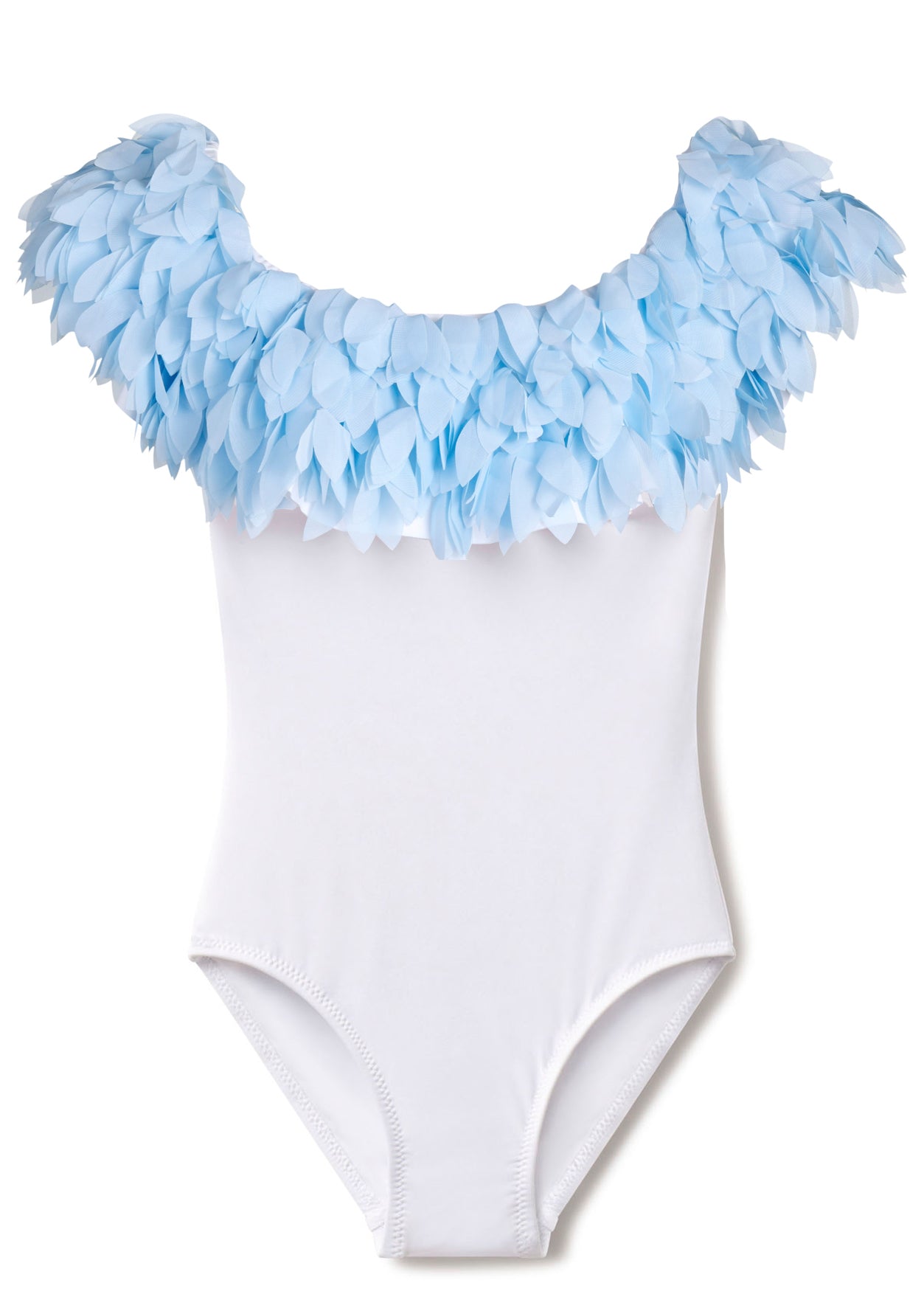 white and blue swimsuit for girls