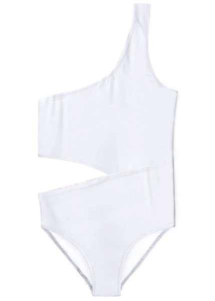 white side cut swimsuit for girls